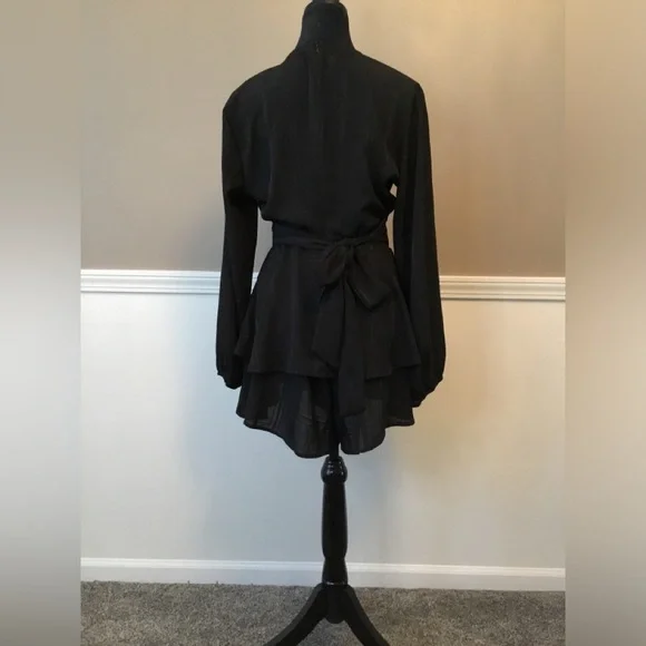 Black Long Sleeve romper dress - Picture 3 of 5